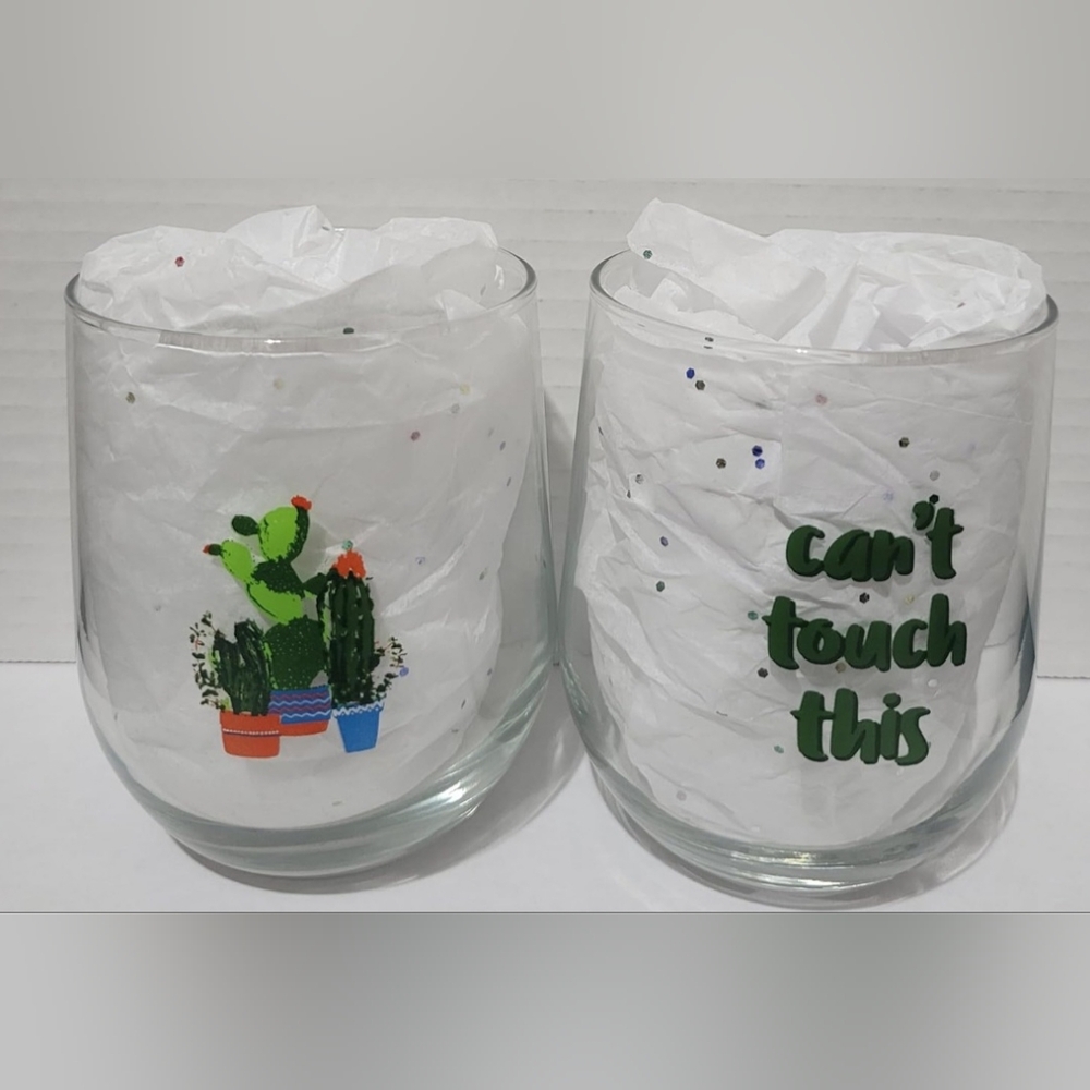 2 Piece Stemless Wine Glasses (Can't Touch This)